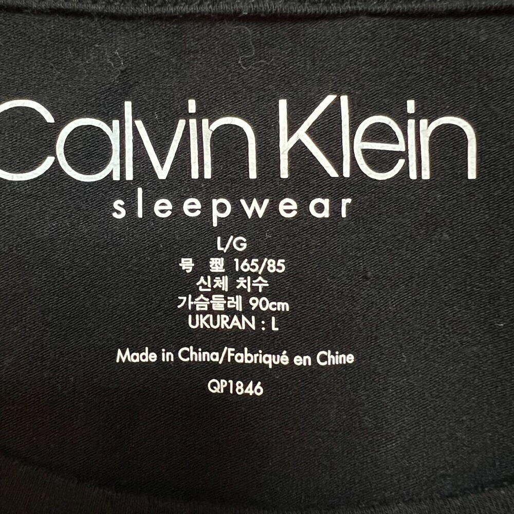 Calvin Klein Tee Shirt Womens L Sleep Tee Black White Logo Short Sleeve - Picture 5 of 8